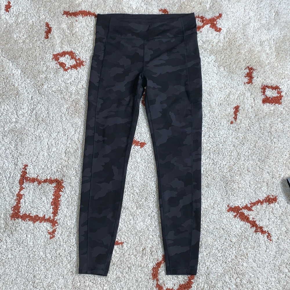 Lululemon- High Rise Black Camo Leggings- Sz 10- 29” Inseam